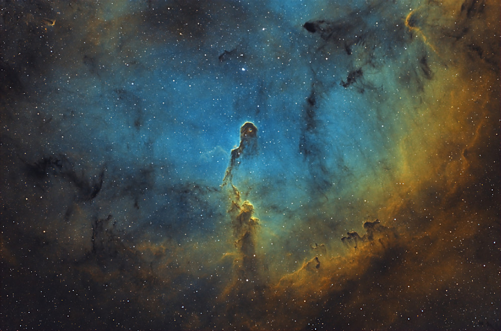 Elephant Trunk Nebula (IC 1396A) – Astrophotography Print in Hubble Palette (SHO) | Paper, Canvas & Metal