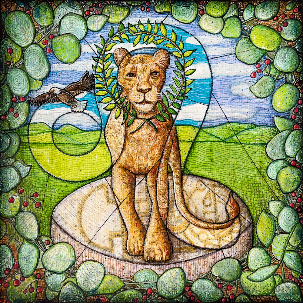 Leo Unleashed: Queen of Confidence – Zodiac Lioness Art by Kristen Palana