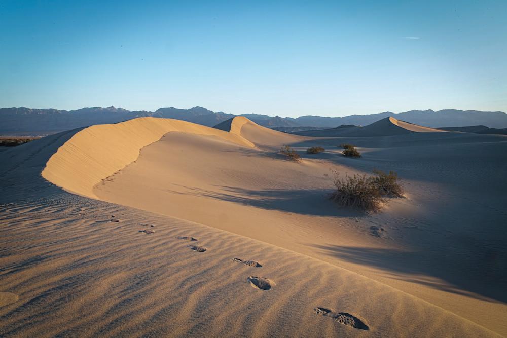 Death Valley Dunes With Footprints Photography Art | Kasden Photography