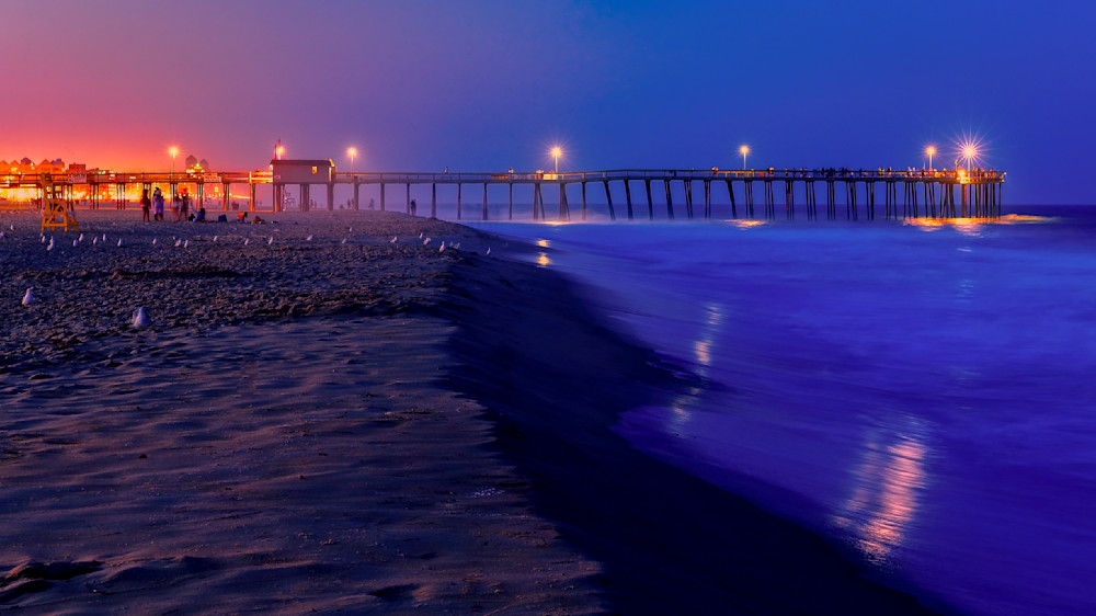 Ocean City Md Pier At Night Photography Art | Kasden Photography