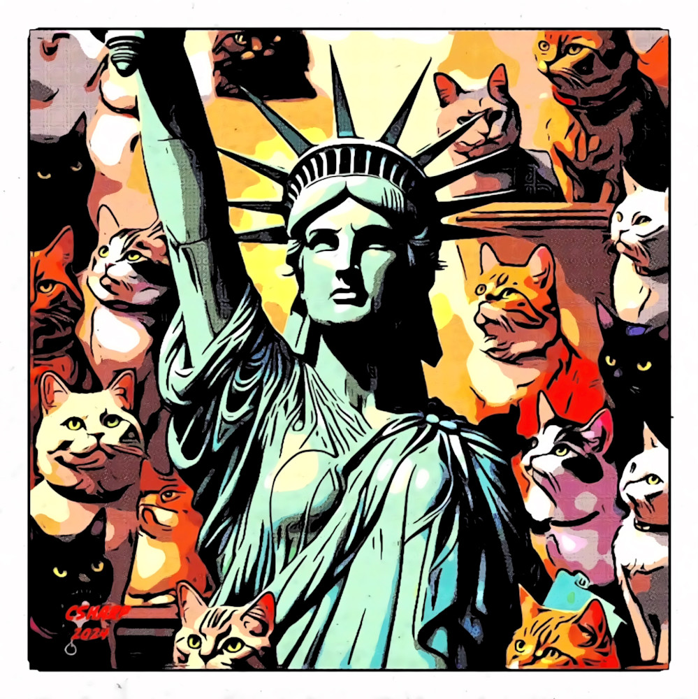 Cats & Lady Liberty Art | csharp art