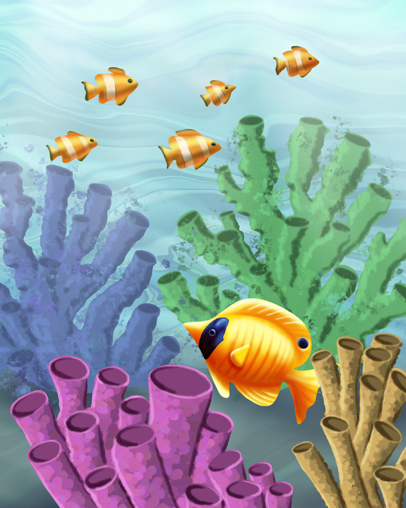 Coral Kingdom: Digital Painting of a Vibrant Underwater Scene