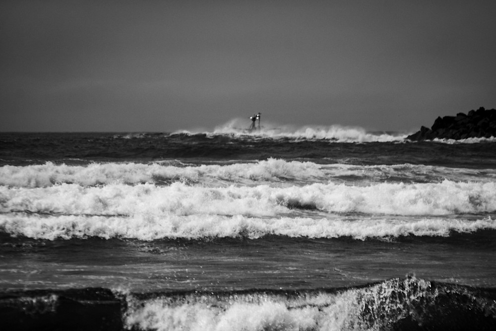 A Ship on the rough sea