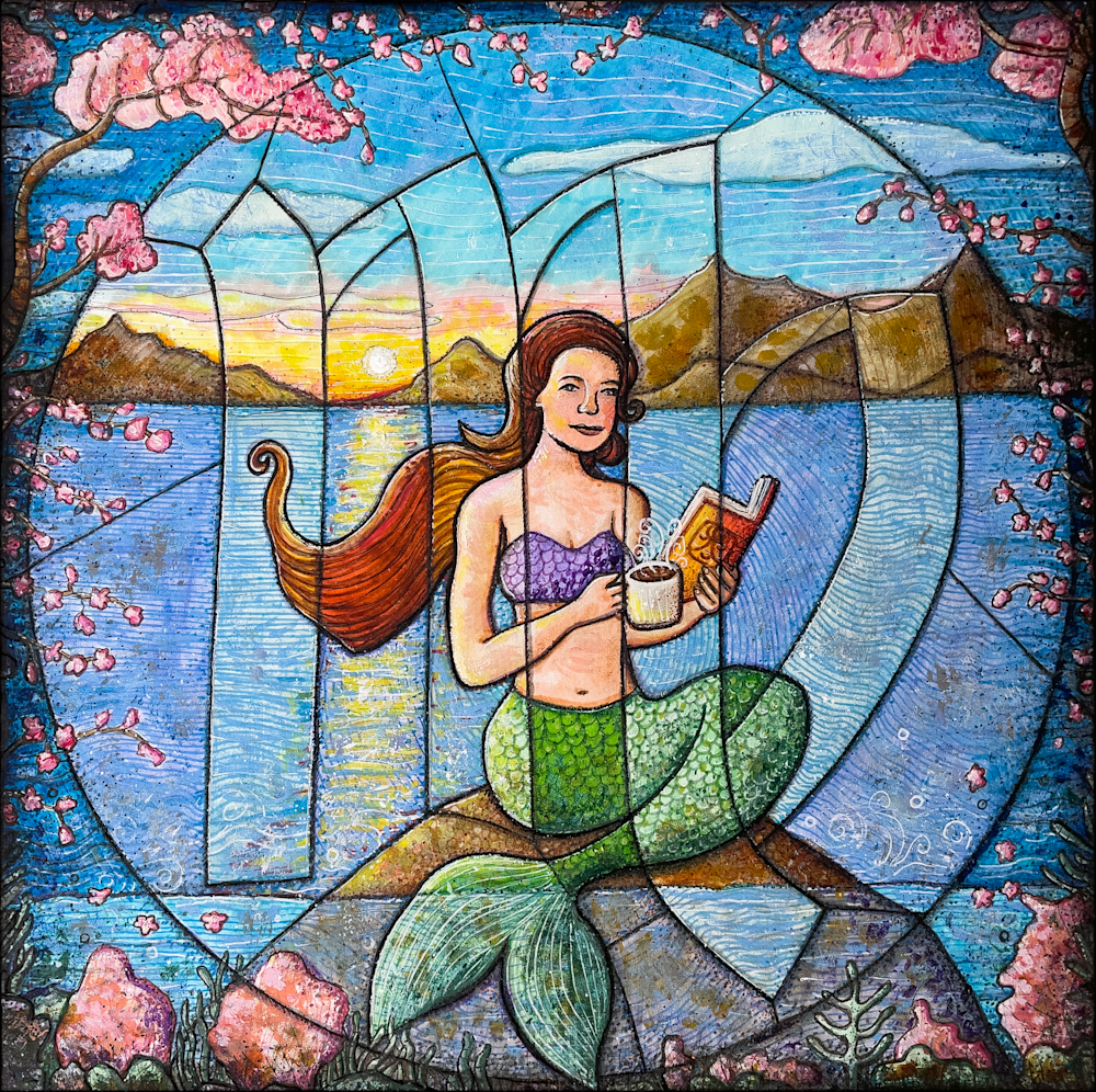 virgo mermaid morning ritual affordable art gift