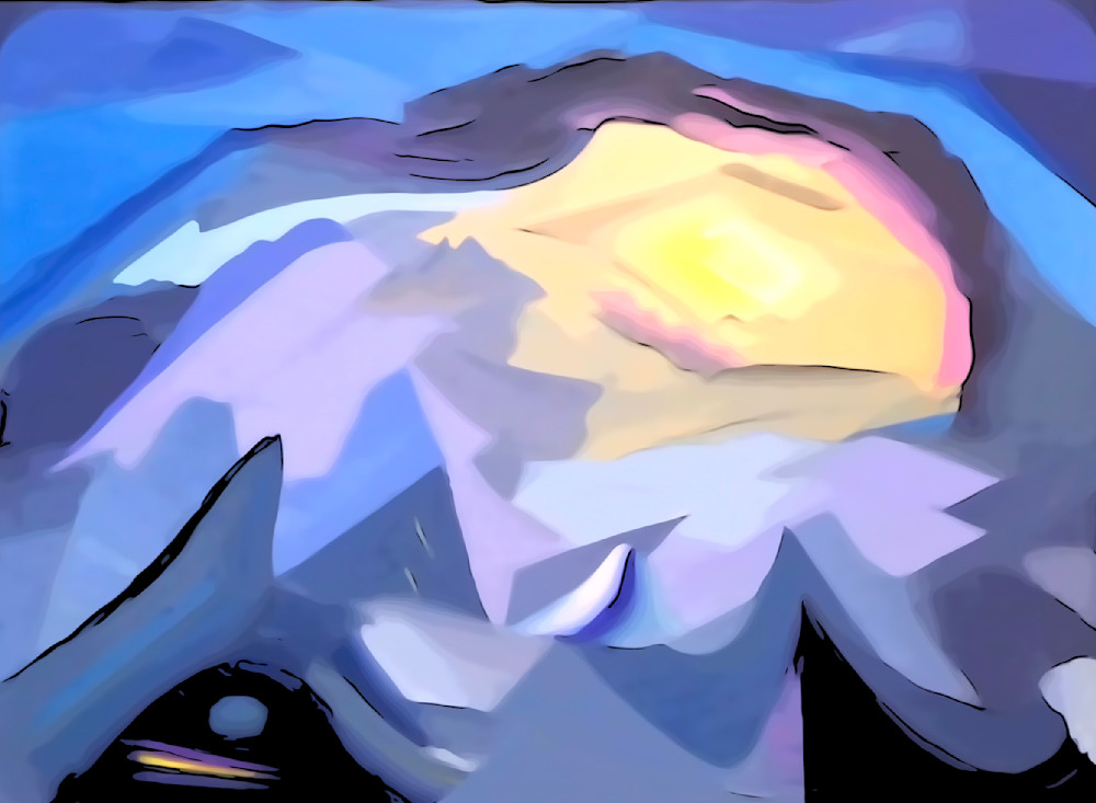 Moon Meets Mount AI N Art | csharp art