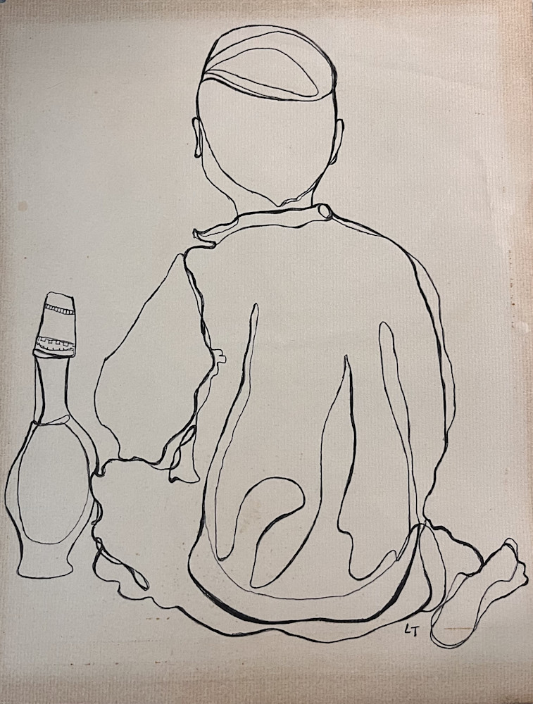 Saudi Water Boy, Vintage Line Drawing Art | artbotique:  Art and Prints by Lucy