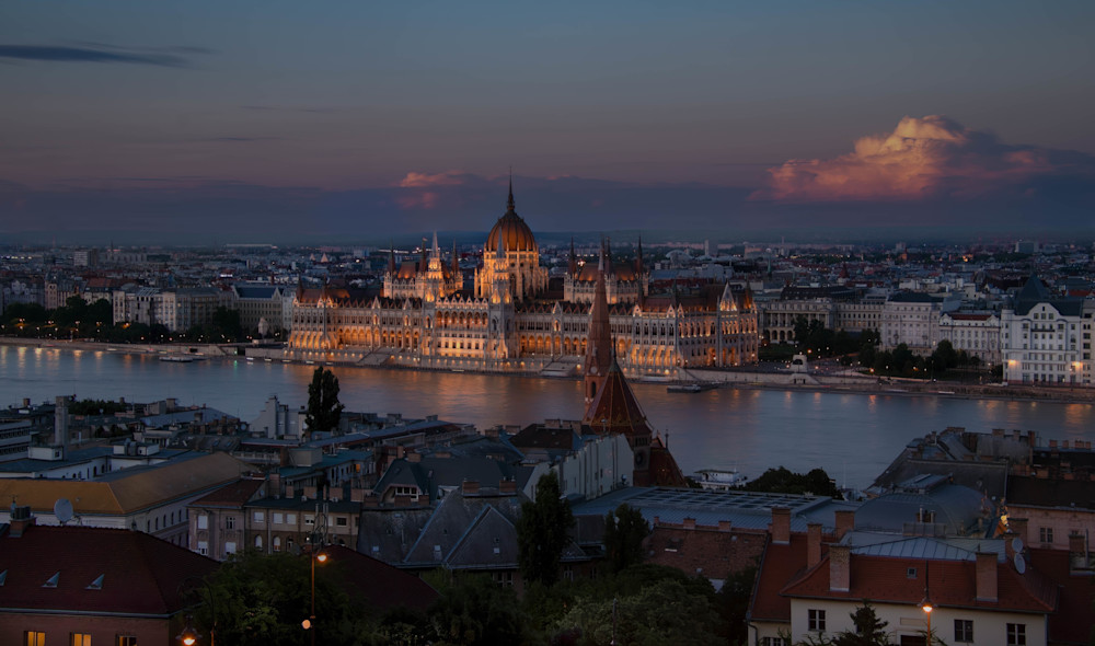 Evening Elegance: Budapest’s Parliament From Fisherman's Bastion Photography Art | 910photography