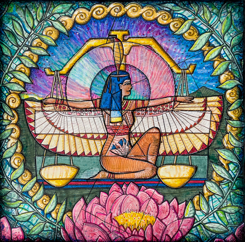 Libra's Balance: The Weight of Justice - Zodiac Art by Kristen Palana