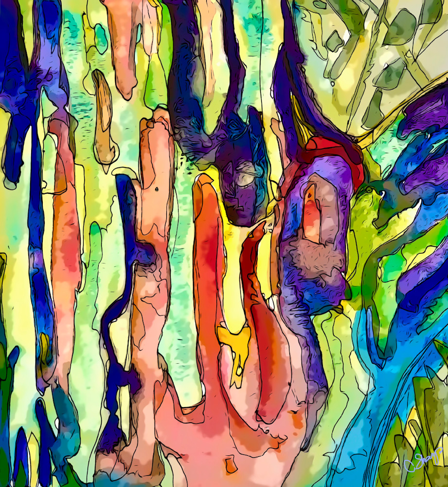 R AI Nbow Eucalyptus Tree: Maui Art | csharp art