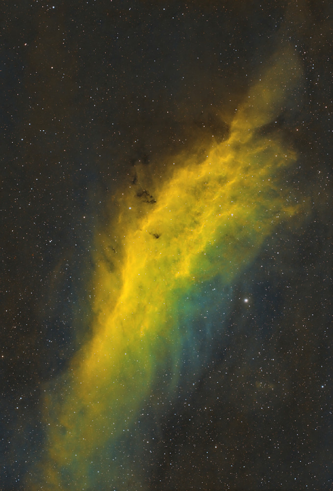 Sh2 220 California Nebula In Foraxx Palette, Reduced Stars (Portrait) Photography Art | MaximAstroPhoto