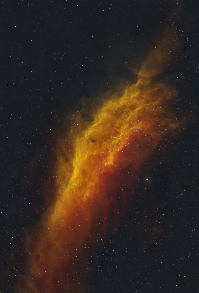 Sh2 220 California Nebula In Hss Palette (Portrait) Photography Art | MaximAstroPhoto