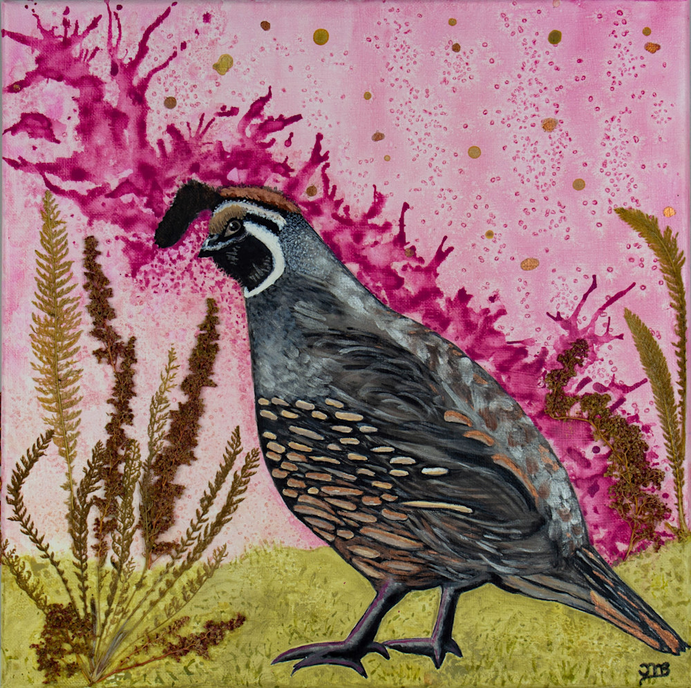 The Tamaracks' Quail - Nature-Inspired Mixed Media Artwork