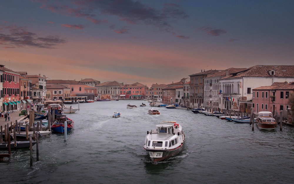 Murano’s Tranquil Canals at Dusk – Italian Coastal Wall Art