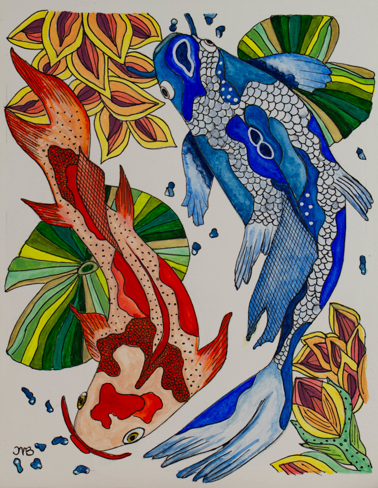 "Colorful Koi: Watercolor Illustration"