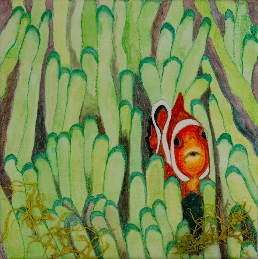 Clownfish Among Coral Art | Left Brain Creative - Art by JMB
