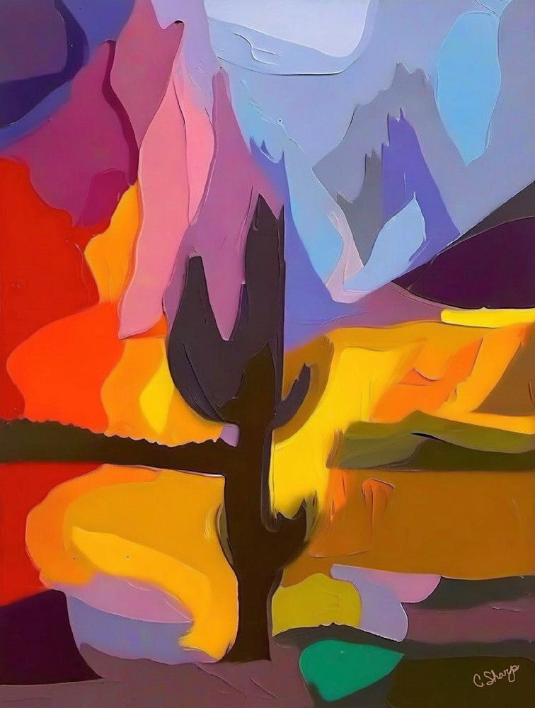 Aurora Over Cactus Art | csharp art