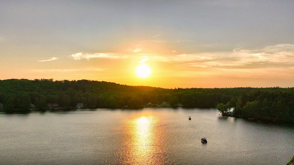 Wyman Ponds Tranquil Waters And Boats Photography Art | Artistic Insights Aerial Photography