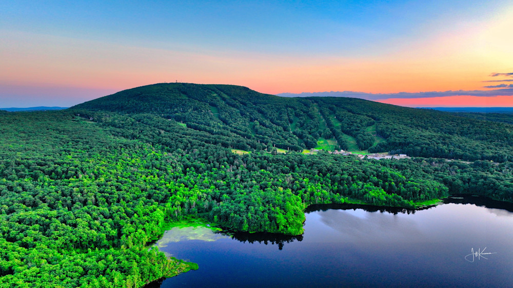 Crimson Clouds Over Wachusett Photography Art | Artistic Insights Aerial Photography