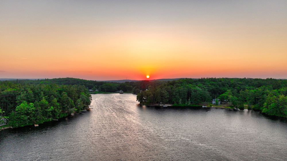 Orange Sunrise Over Wyman Photography Art | Artistic Insights Aerial Photography