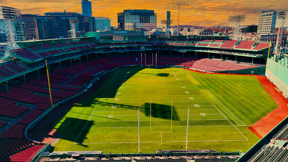 Football At Fenway Water Color Photography Art | Artistic Insights Aerial Photography