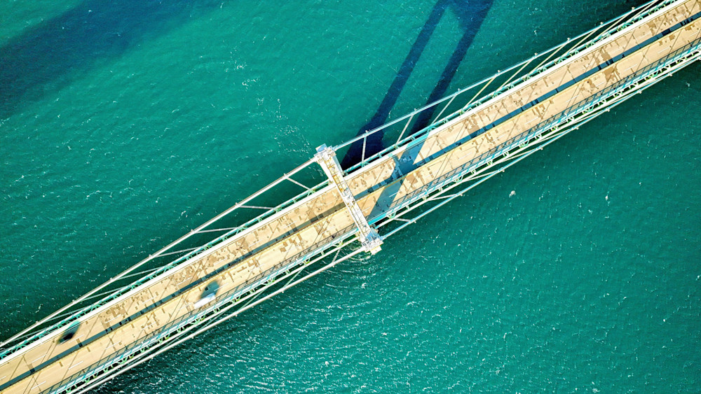 Overlooking Jamestown   Bridge And Bay Perspectives Photography Art | Artistic Insights Aerial Photography