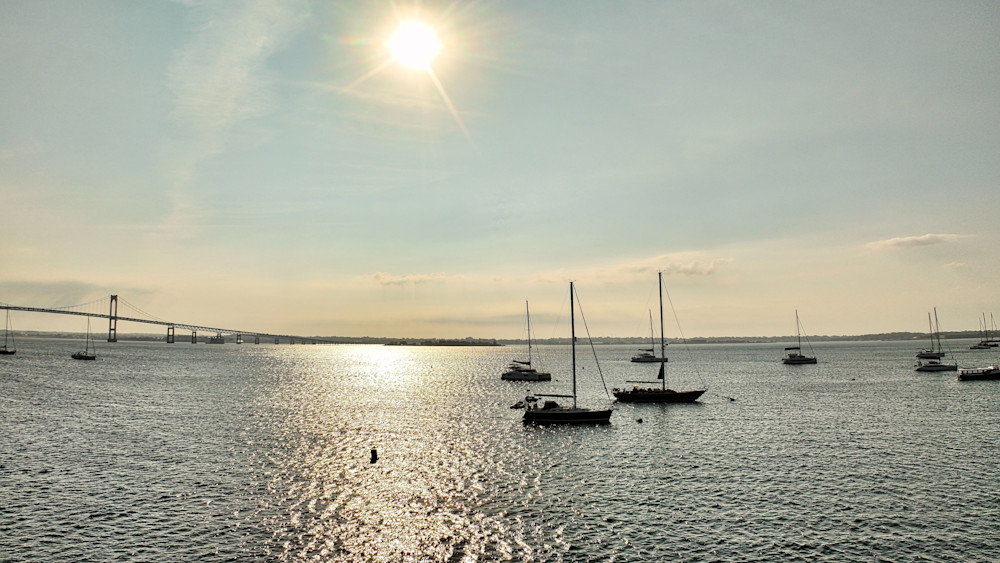 The Claiborne Pell Bridge Over Narragansett Bay Photography Art | Artistic Insights Aerial Photography