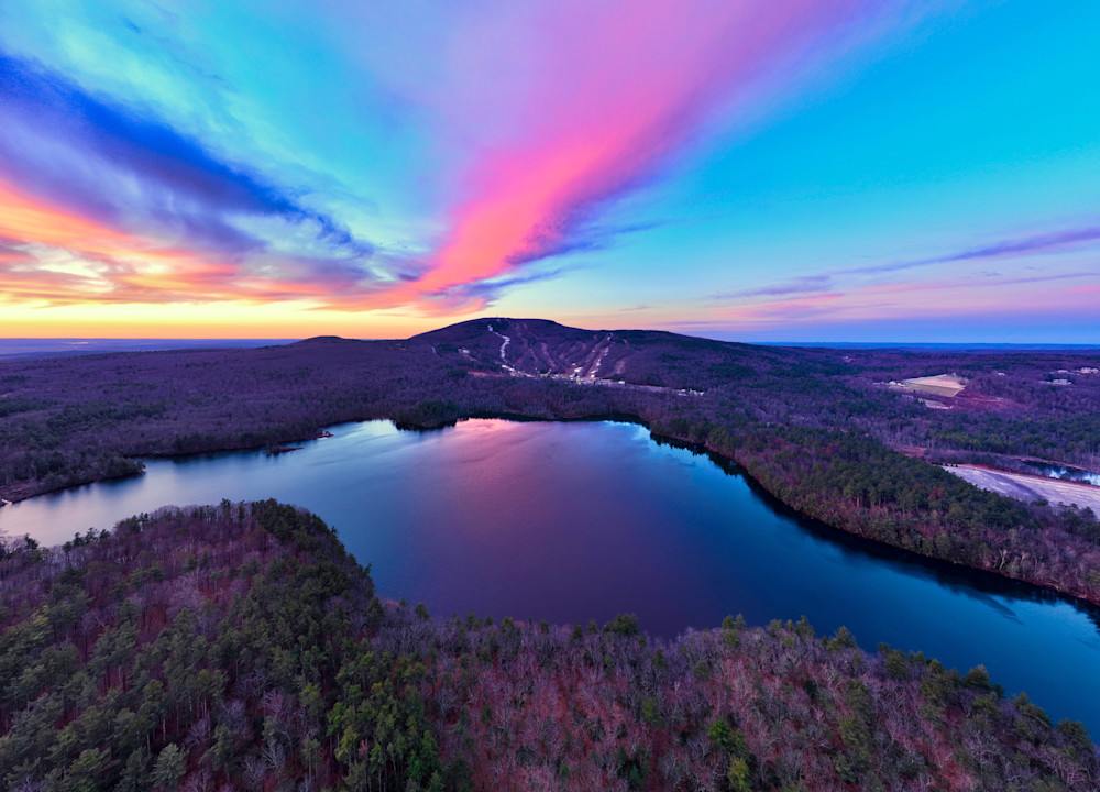 Thanksgiving Eve Sunrise Over Wachusett Photography Art | Artistic Insights Aerial Photography
