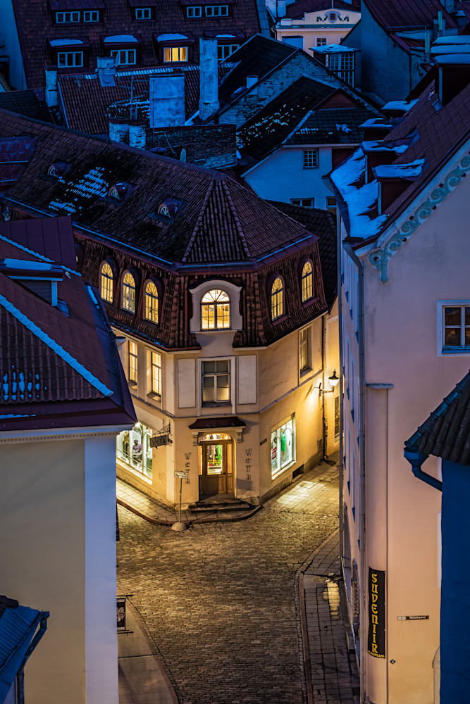 Medieval Evening Streetscape, Tallinn Estonia