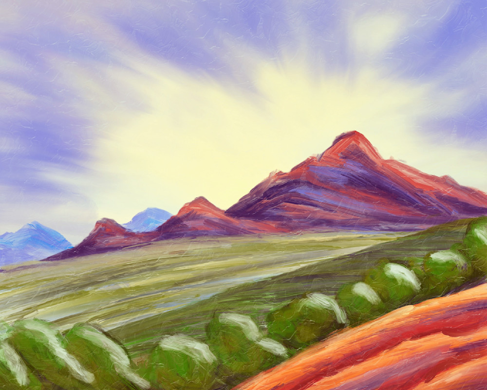 Vibrant Sunrise over Camelback Mountain Art Print