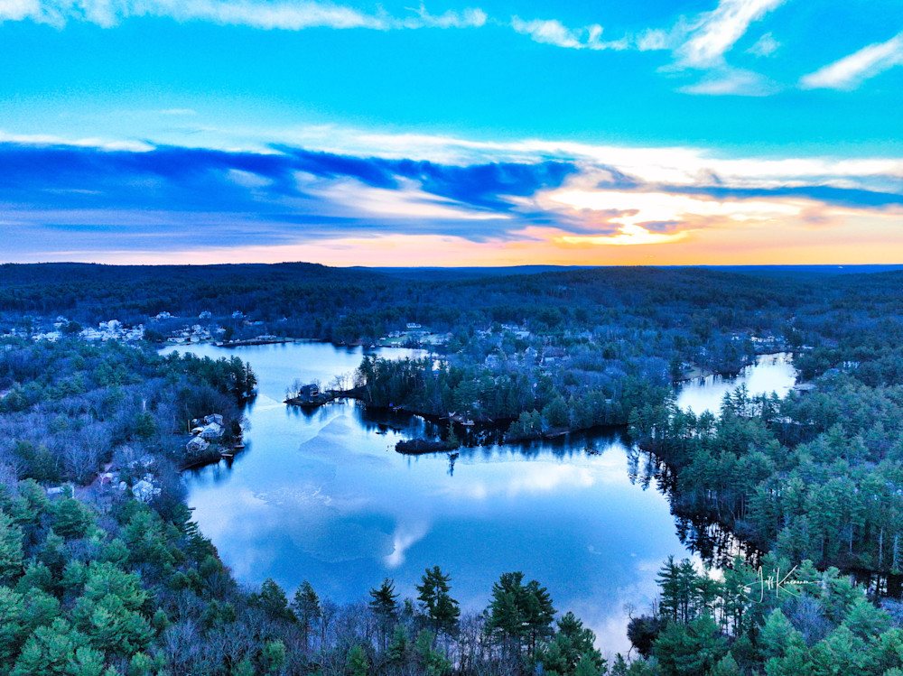 Frozen Serenity At Sunset Photography Art | Artistic Insights Aerial Photography