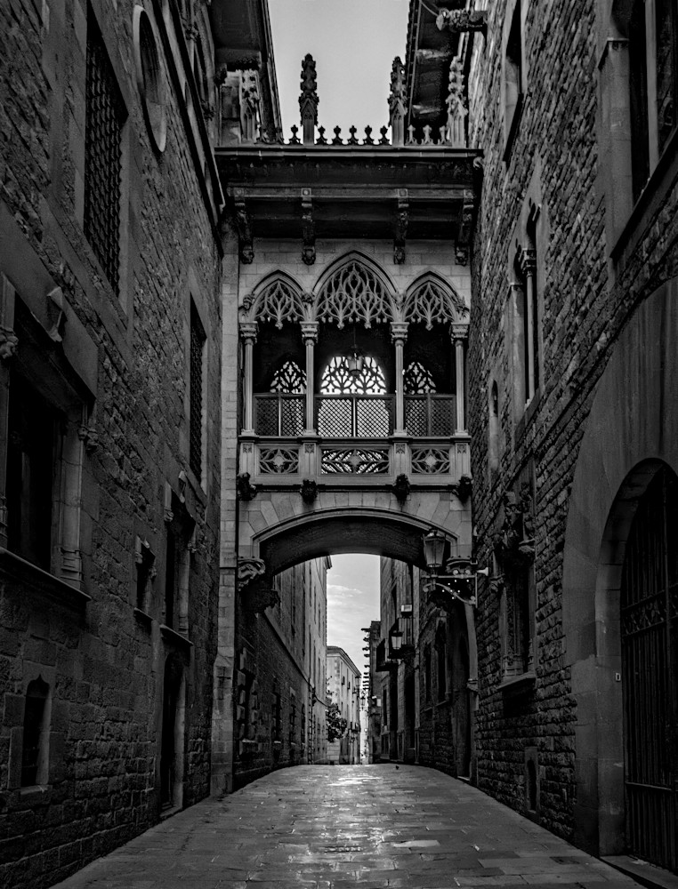 Whispers of the Gothic Quarter – Pont del Bisbe Photo | Barcelona Street Photography for Sale