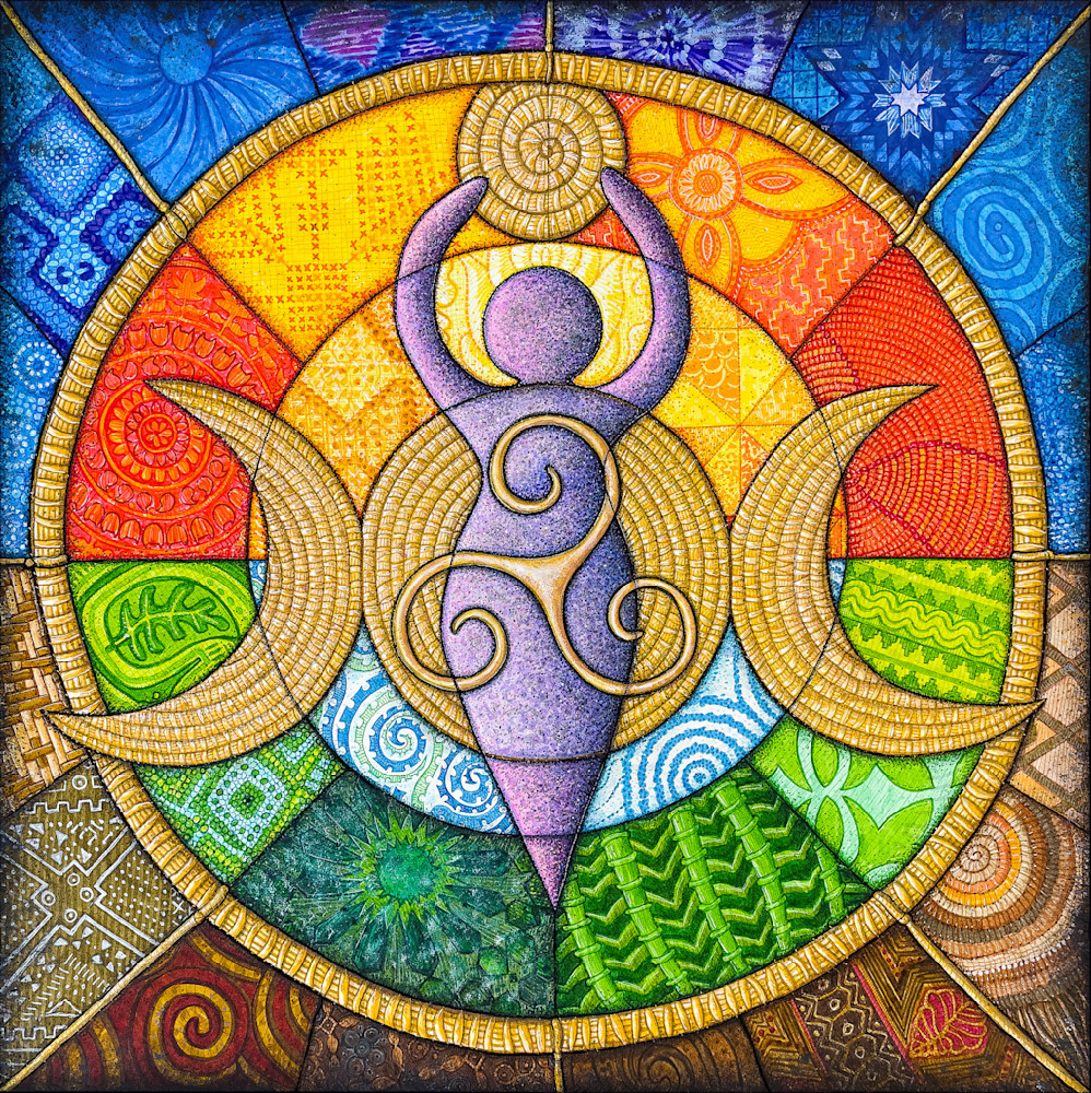 Goddess – Mixed Media Artwork Celebrating Feminine Strength, Sacred Symbols, and Cultural Heritage | Kristen Palana