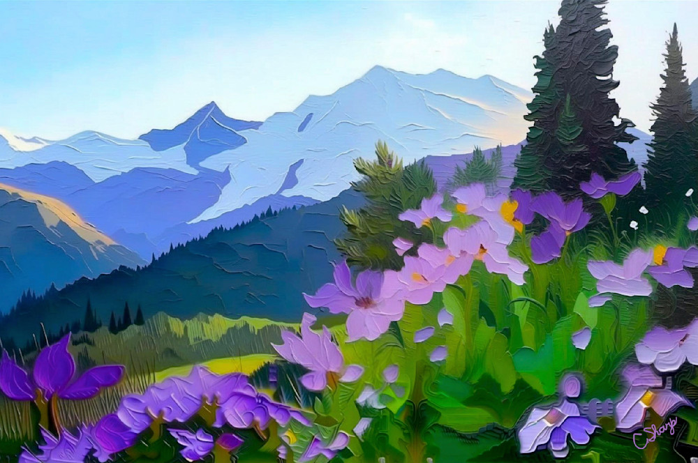 Mountain Wildflowers Final Art | csharp art