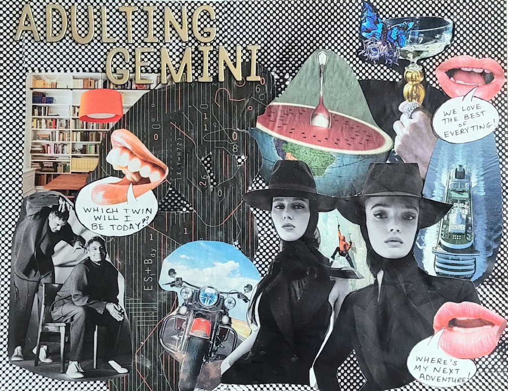 Adulting Gemini Collage Print Art | Jenn Lewis Arts