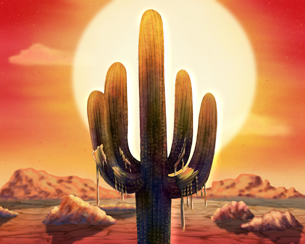 Under the Weight of the Sun - Vibrant Desert Landscape Art