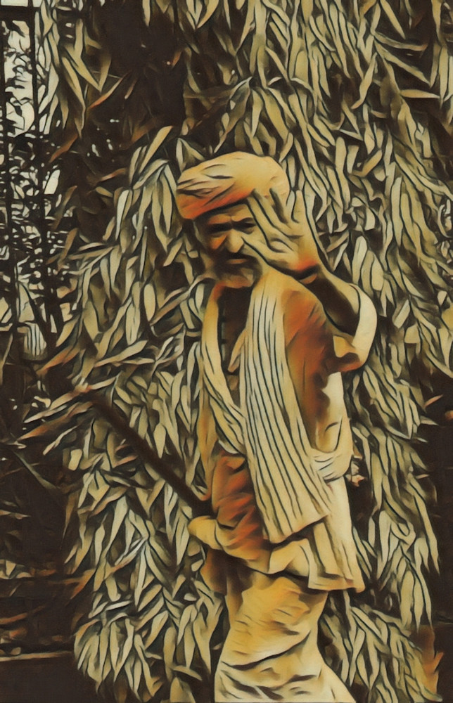 Gesture of Silence - Traditional Portrait Art