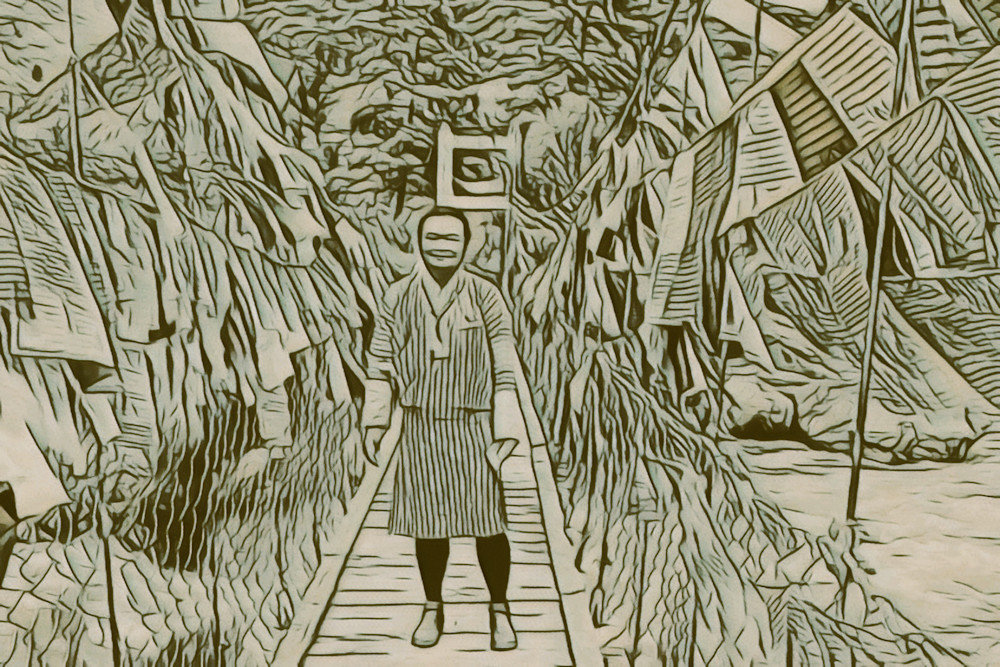 Bhutanese Wayfinder - Traditional Landscape Artwork 🌼