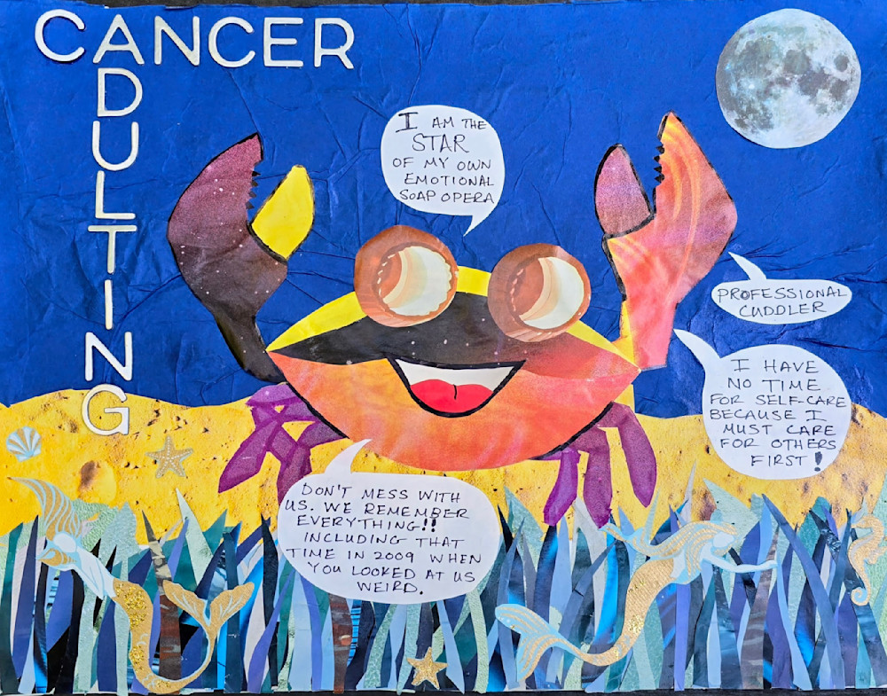 Adulting Cancer Collage Print Art | Jenn Lewis Arts