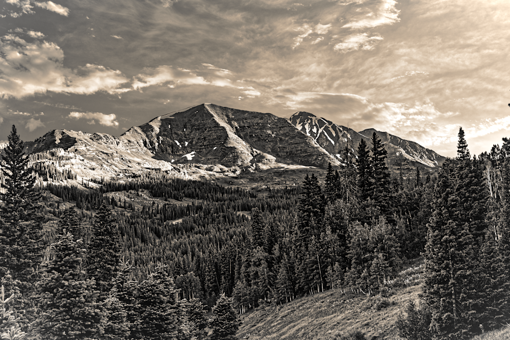 Majestic Peaks in Monochrome - Vintage Black and White Photography