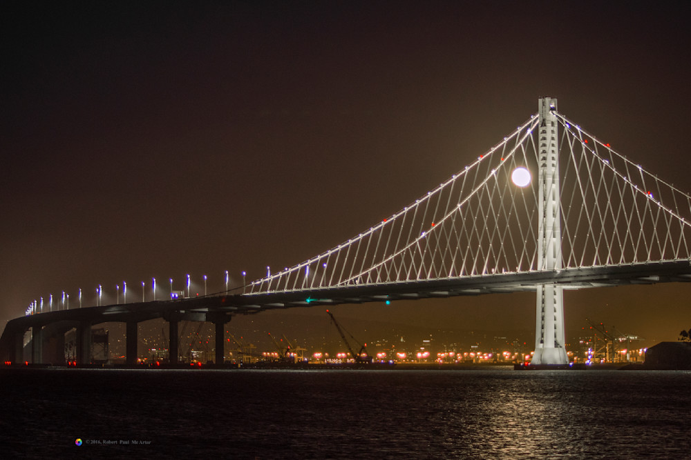 Bay Bridge Moonrise   Rob S Edit   1559 Photography Art | Mc Artor Photo Imagery