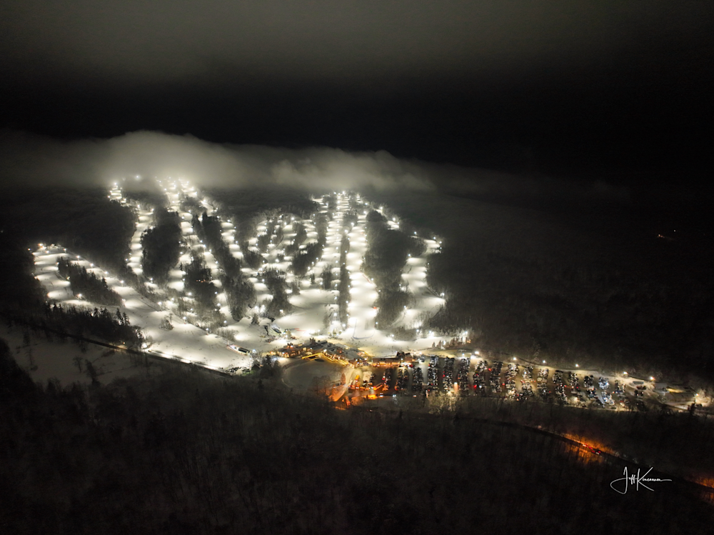 Illuminated Trails In The Mist Photography Art | Artistic Insights Aerial Photography