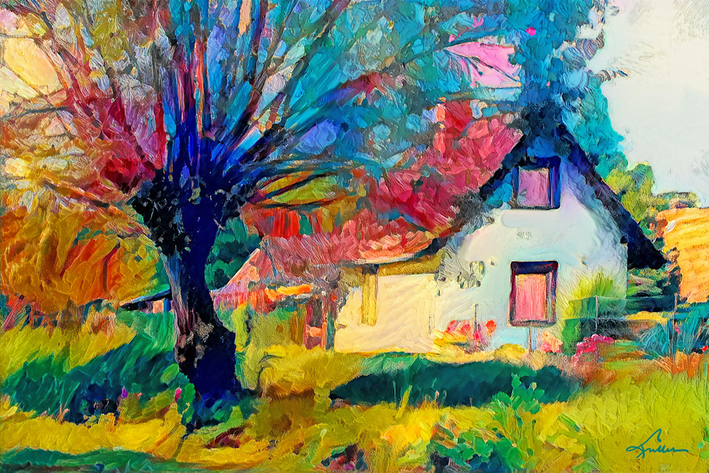 Tree And Cottage Art | Art of Van Evan Fuller