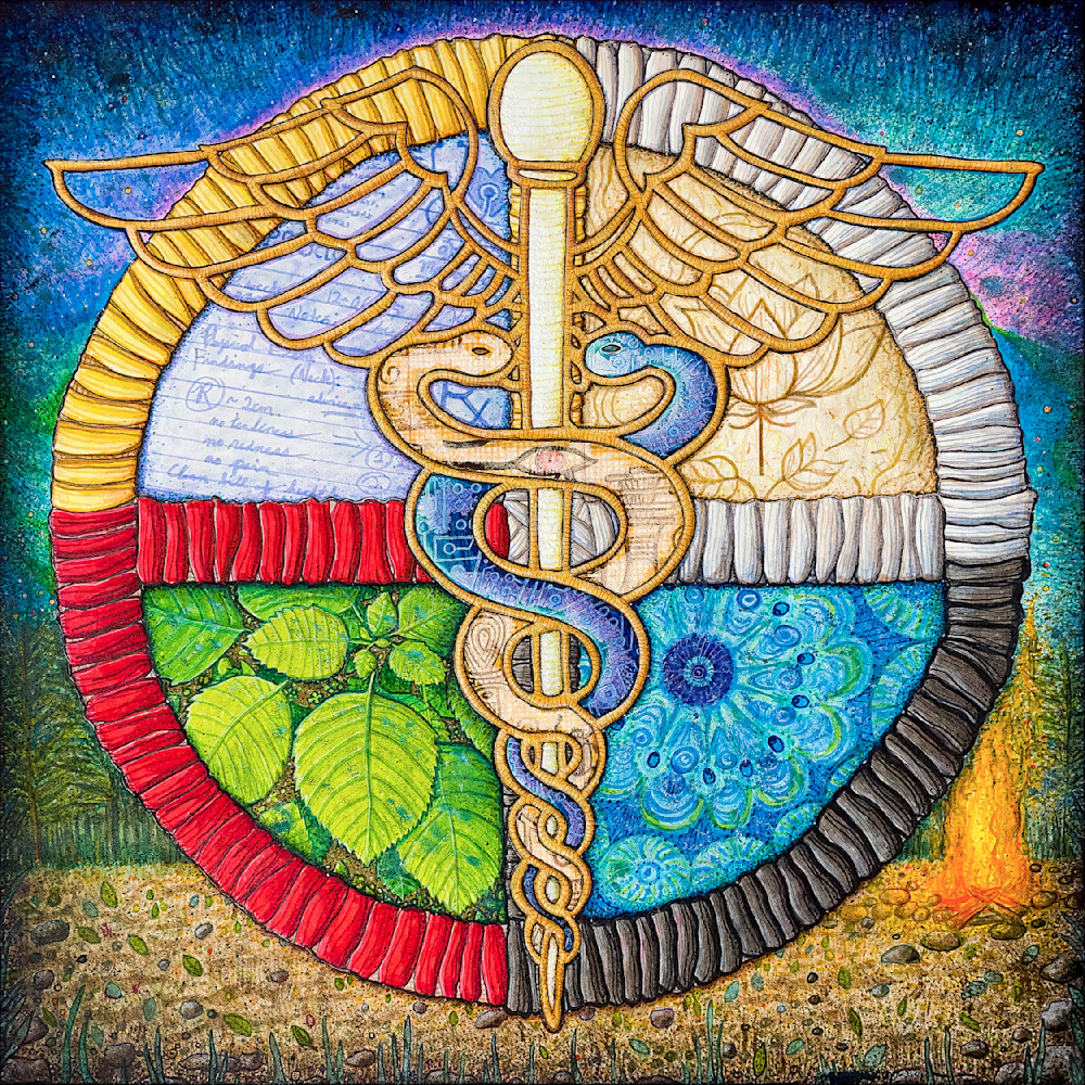 Healing Art Print – Sacred Medicine Wheel for Wellness & Renewal