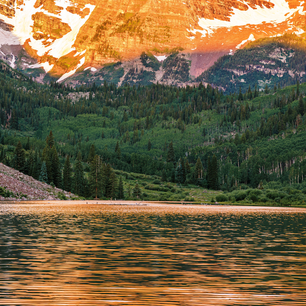 Alpenglow Rising – Maroon Bells Reflection Fine Art Print