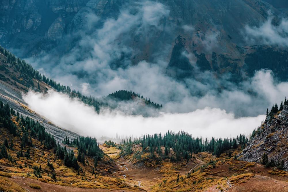 Veil of the Valley – Moody Colorado Mountain Landscape Print by Tamara Susa Veil of the Valley – Moody Colorado Mountain Landscape Print by Tamara Susa