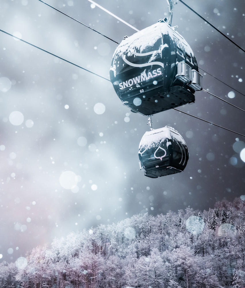 Snowmass Gondola in Snowstorm – Fine Art Winter Print by Tamara Susa