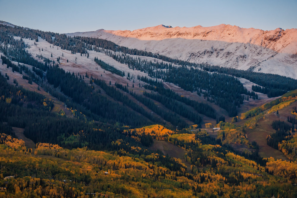 Snowmass Ski Area in Fall with Early Snow – Fine Art Print