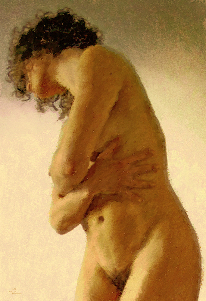 Muriel Torso And Hands In Digital Watercolor Art | Art of Van Evan Fuller