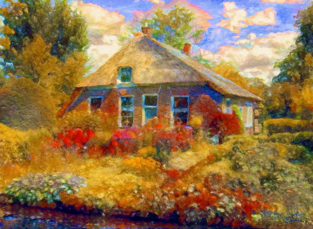 Cottage With A Thatched Roof Art | Art of Van Evan Fuller