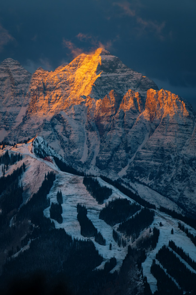 Pyramid Peak at Sunrise – Colorado Snowcapped Mountains Print Pyramid Peak at Sunrise – Colorado Snowcapped Mountains Print